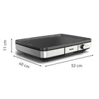 Plancha électrique XXL 2300 W en acier inoxydable plaque antiadhésive thermostat réglable 5 positions usage intérieur extérieur