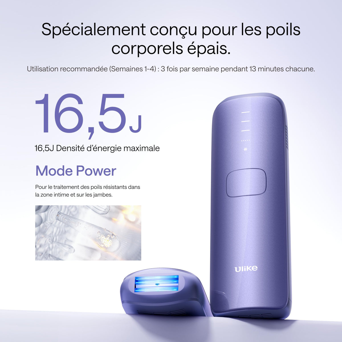 Épilateur IPL Lumière Pulsée Refroidissement Saphir 550–1200 nm 3 Modes 4 Accessoires Corps Visage Maillot Aisselles