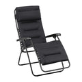 Fauteuil Relax Zéro Gravité Multiposition Pliant Jardin Intérieur Toile AirComfort 3 couches 3D Mesh Noir Acier
