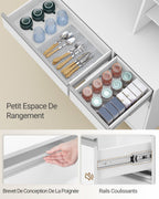Armoire de cuisine avec rangement et éclairage LED PT00103XEU 40 x 100 x 180 cm avec prises intégrées et tiroirs