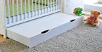 Lit bébé convertible avec tiroir 120x60 cm en bois de pin avec matelas mousse Aloe Vera rails réglables en hauteur