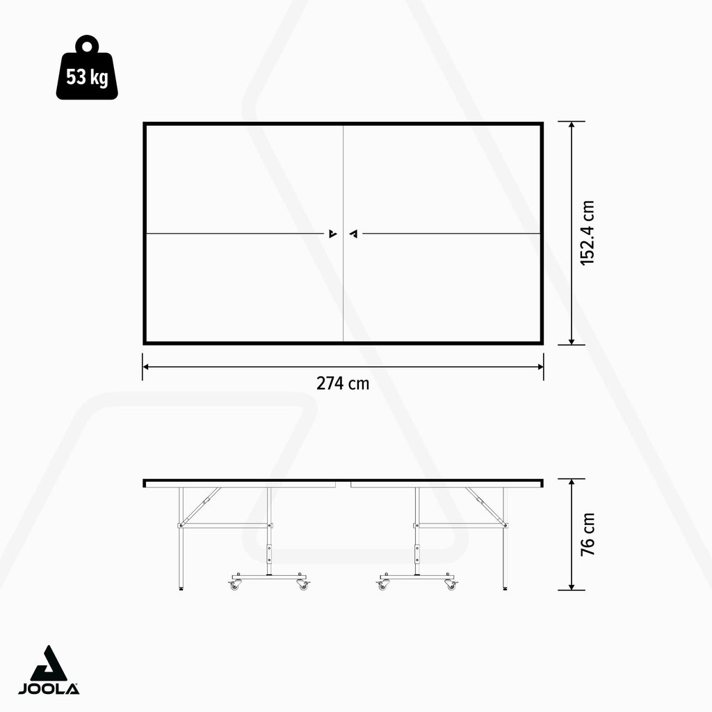 Table de Ping-Pong Indoor Pliable 274 x 152,5 x 76 cm Plateau 12 mm avec Filet Inclus