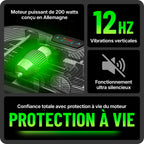 Plateforme Vibrante d’Exercice Corps Entier 180 Niveaux 5 Programmes Écran LCD Télécommande Câbles d’Entraînement Charge 100 kg