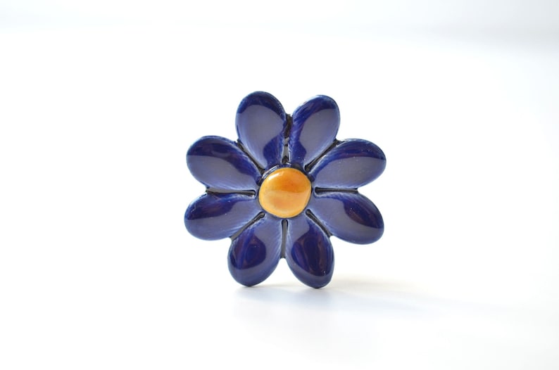 Marguerite céramique colorée 4 cm - Décoration intérieur et extérieur