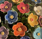 Fleur de prunier en céramique - Tuteur pour plante, décoration de jardin
