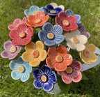 Fleur de prunier en céramique - Tuteur pour plante, décoration de jardin