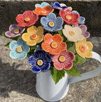 Fleur de prunier en céramique - Tuteur pour plante, décoration de jardin