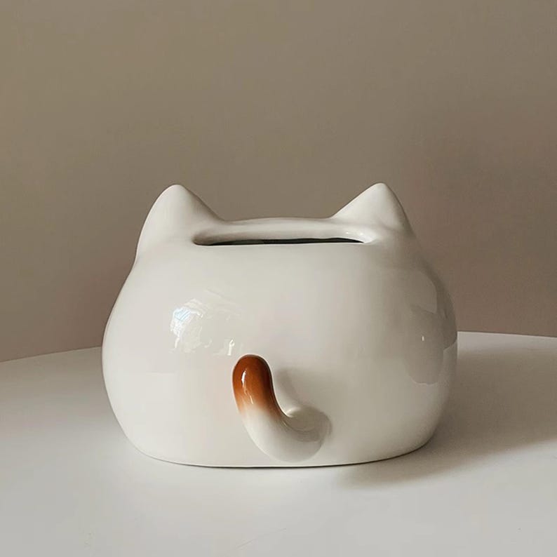 Boîte à mouchoirs en céramique chat siamois, décoration mignonne