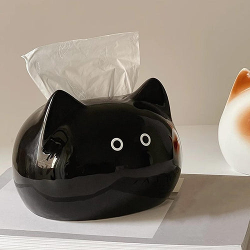 Boîte à mouchoirs en céramique chat siamois, décoration mignonne