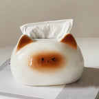 Boîte à mouchoirs en céramique chat siamois, décoration mignonne