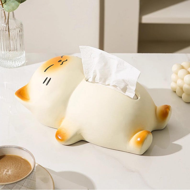 Boîte à mouchoirs en céramique chat siamois, décoration intérieure, 24-27 cm