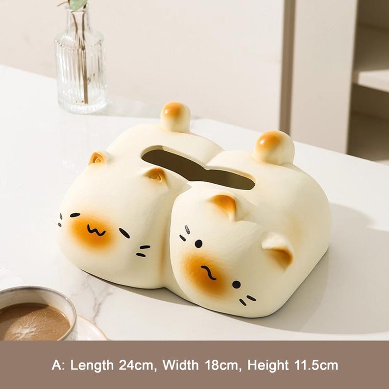 Boîte à mouchoirs en céramique chat siamois, décoration intérieure, 24-27 cm