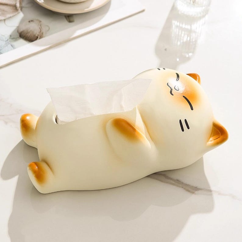 Boîte à mouchoirs en céramique chat siamois, décoration intérieure, 24-27 cm