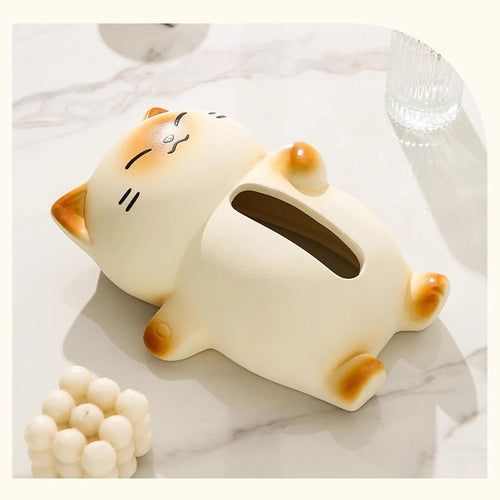 Boîte à mouchoirs en céramique chat siamois, décoration intérieure, 24-27 cm