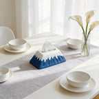 Boîte à mouchoirs en céramique Snow Mountain - Décoration artistique pour salon, chambre, table