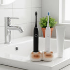 Porte-brosse à dents pour chat en céramique blanche, organisateur de salle de bain kawaii, support pour brosse à dents électrique