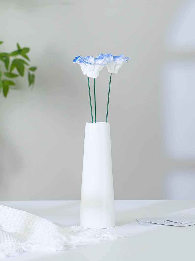 Fleurs en céramique bleu étoile de mer faites à la main, bouquet de fleurs éternelles pour décoration intérieure