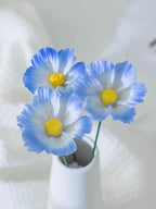 Fleurs en céramique bleu étoile de mer faites à la main, bouquet de fleurs éternelles pour décoration intérieure