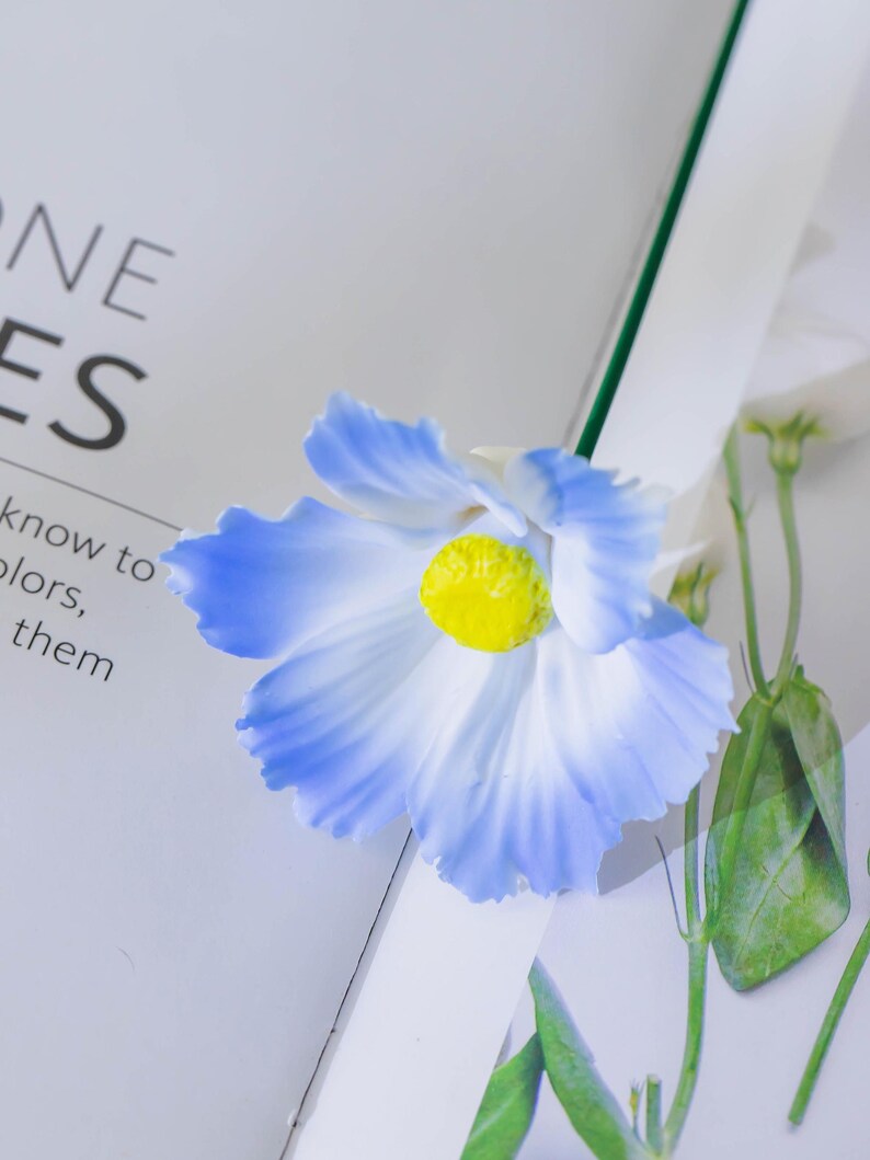 Fleurs en céramique bleu étoile de mer faites à la main, bouquet de fleurs éternelles pour décoration intérieure