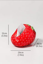 Fraise Housse de boîte de mouchoirs en céramique, Rectangulaire, Rouge, 13 x 20 x 16 cm