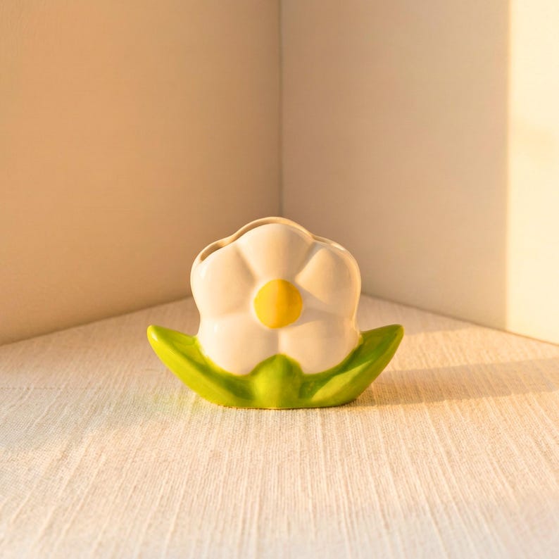 Porte-brosse à dents en céramique avec fleurs, décoration florale pour salle de bain, organiseur de bureau et de comptoir