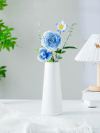 Rose Manta Orange en Céramique, Fleurs Éternelles, Décoration d'Intérieur Moderne