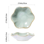 Plateau à bijoux en céramique avec bordure florale - Porte-bagues décoratif pour vanité