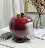 Couvercle de boîte à mouchoirs en céramique pomme rouge, rectangulaire carrée, porte-mouchoirs cube, amusant bohème