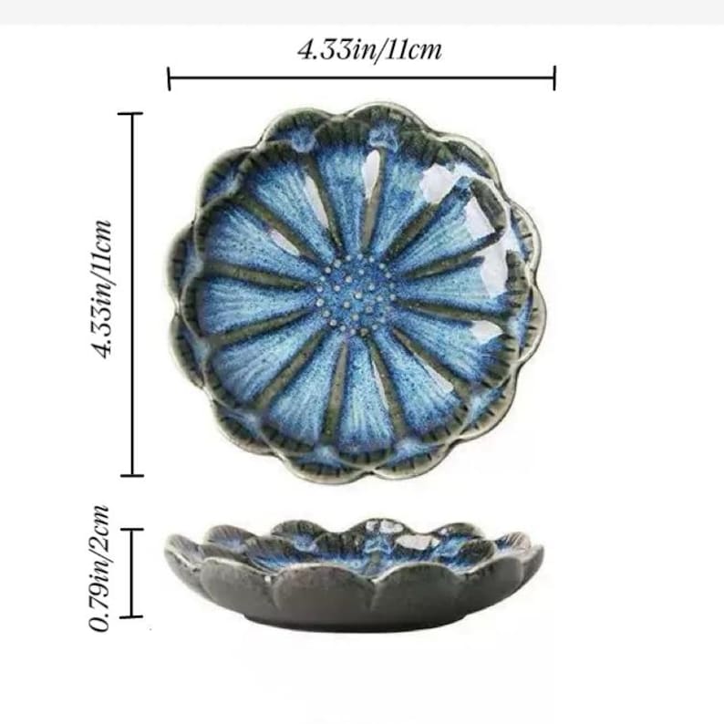 Plateau à bijoux en céramique avec bordure florale - Porte-bagues décoratif pour vanité