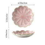 Plateau à bijoux en céramique avec bordure florale - Porte-bagues décoratif pour vanité