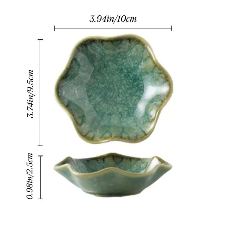 Plateau à bijoux en céramique avec bordure florale - Porte-bagues décoratif pour vanité