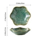 Plateau à bijoux en céramique avec bordure florale - Porte-bagues décoratif pour vanité