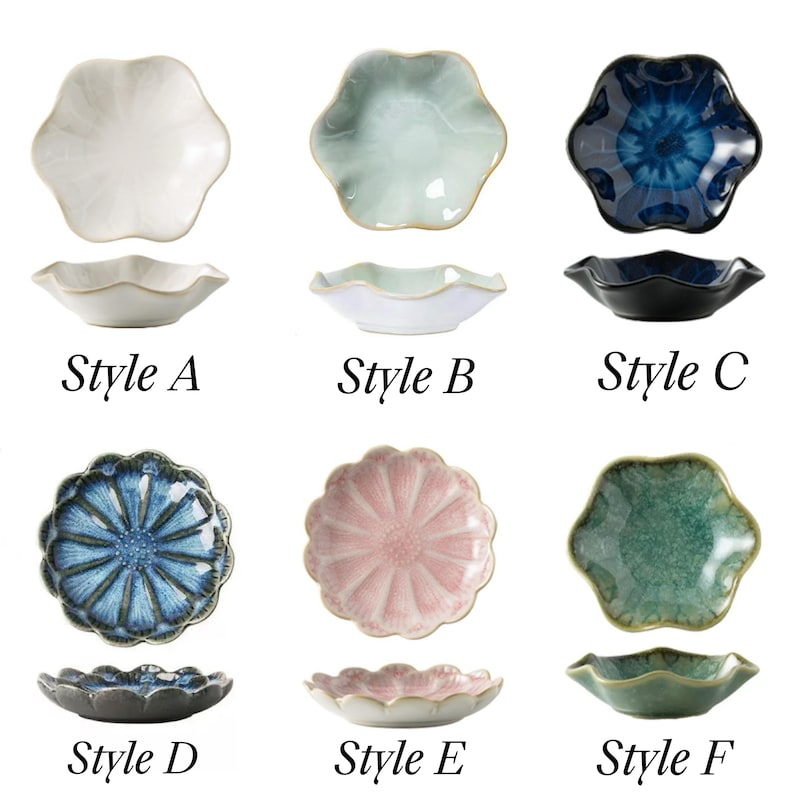 Plateau à bijoux en céramique avec bordure florale - Porte-bagues décoratif pour vanité