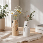 Vase à fleurs en céramique ours et chien, décoration fantaisiste