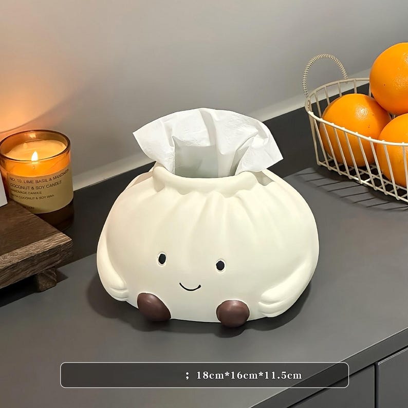 Chat en céramique Porte-mouchoirs, Boîte de mouchoirs en forme d'animal Kawaii, Décoration de bureau