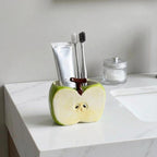Porte-brosse à dents en céramique demi-fruit - Rangement salle de bain