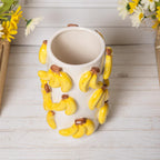 Vase décoratif en céramique gaufré 3D banane émaillé 22 cm
