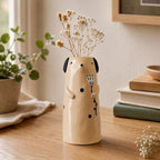 Vase à fleurs en céramique ours et chien, décoration fantaisiste