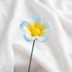 Tige de fleur de plumeria en céramique émaillée, décoration florale éternelle, remplissage de vase esthétique, bleu ciel/rose poudré/jaune beurre
