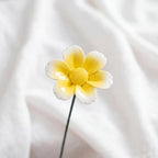 Tige de fleur de plumeria en céramique émaillée, décoration florale éternelle, remplissage de vase esthétique, bleu ciel/rose poudré/jaune beurre