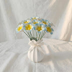 Tige de fleur de plumeria en céramique émaillée, décoration florale éternelle, remplissage de vase esthétique, bleu ciel/rose poudré/jaune beurre