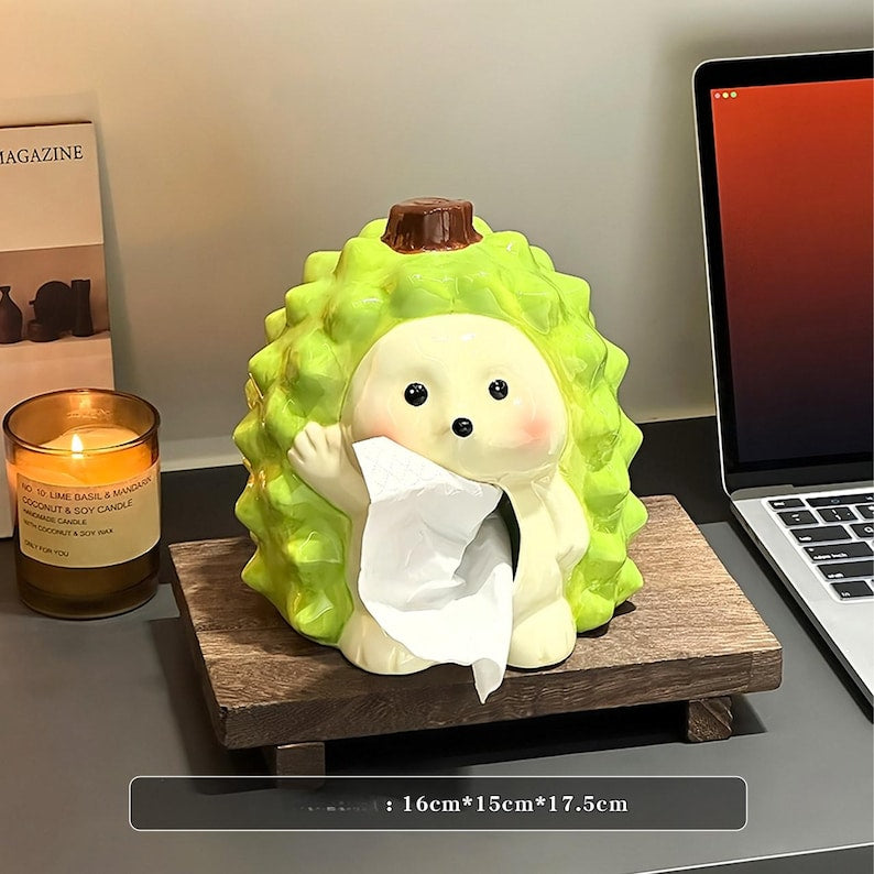 Chat en céramique Porte-mouchoirs, Boîte de mouchoirs en forme d'animal Kawaii, Décoration de bureau