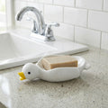 Porte-savon canard en céramique, porte-savon oiseau, décoration de salle de bain, organisateur kawaii