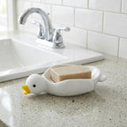 Porte-savon canard en céramique, porte-savon oiseau, décoration de salle de bain, organisateur kawaii