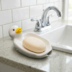 Porte-savon canard en céramique jaune, décoration kawaii salle de bain, organisateur d'évier