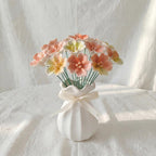Tige de fleur en céramique émaillée à la main, pensée à cinq pétales, décoration florale pour vase, 25 cm, plusieurs couleurs