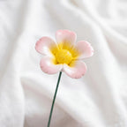 Tige de fleur de plumeria en céramique émaillée, décoration florale éternelle, remplissage de vase esthétique, bleu ciel/rose poudré/jaune beurre