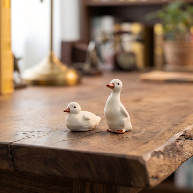 Céramique Canard Figurine Rustique Fait Main 2 Modèles