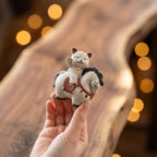 Figurine de chat et cheval en céramique sculptée à la main, décoration rustique pour thé