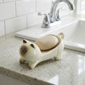 Porte-savon chat en céramique, décoration salle de bain, organisateur lavabo